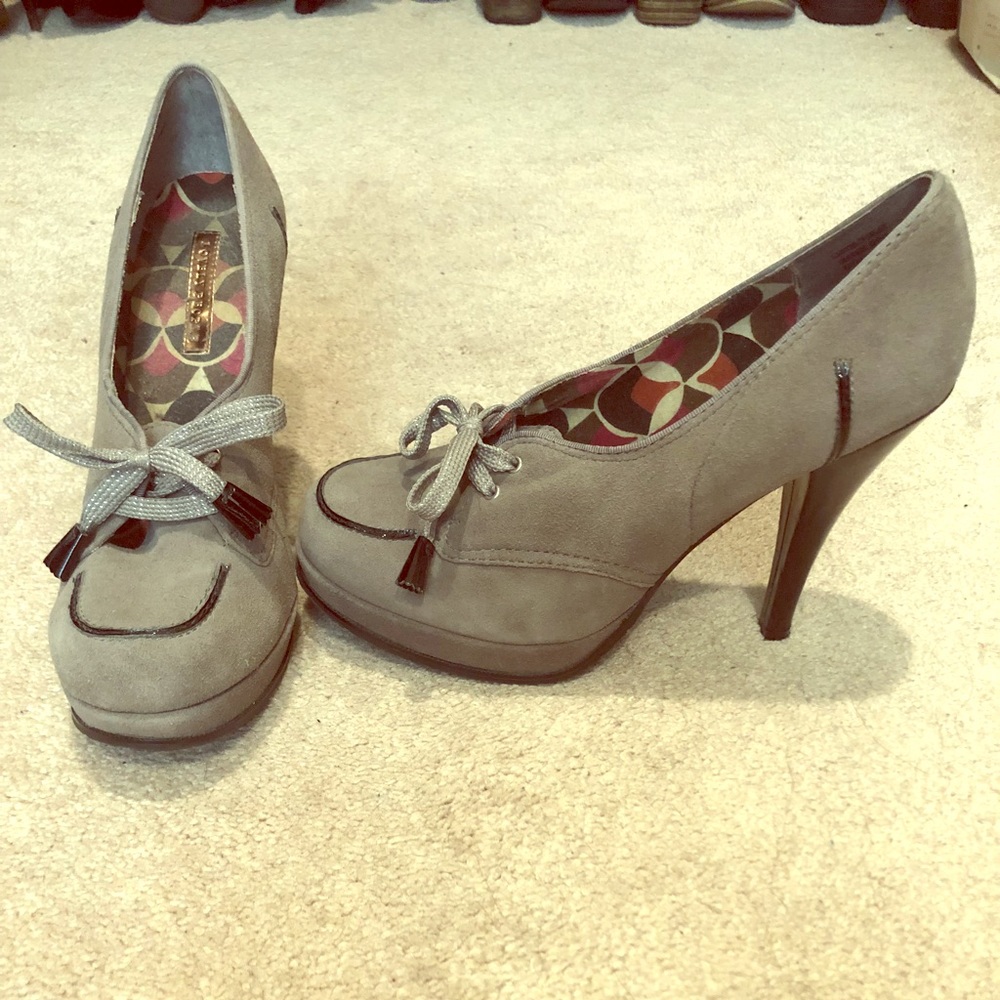 Lovely People Grey Suede Heels